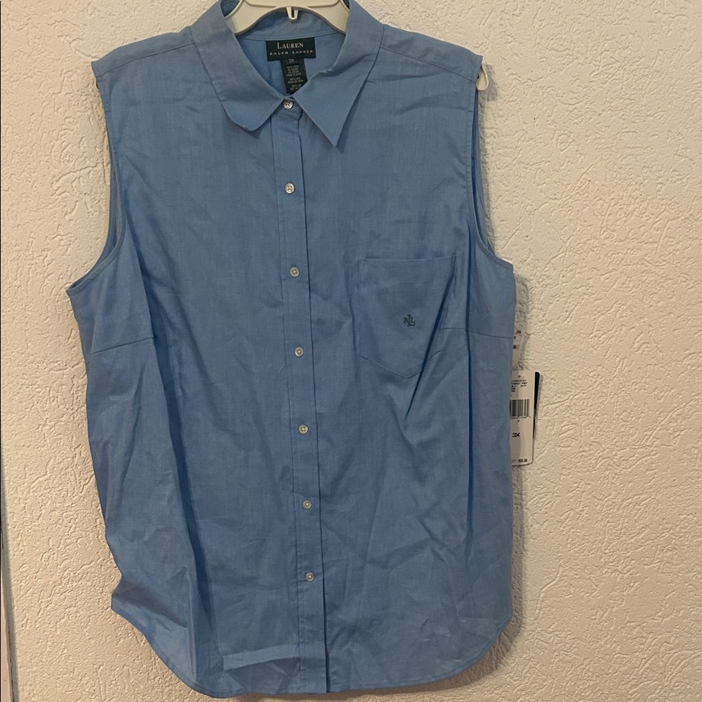 Lauren Ralph Lauren Blue Button Down Shirt